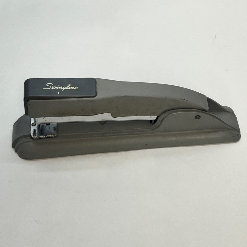 Vintage Swingline 27 Stapler Gray Metal Art Deco Mid Century Modern Made in USA
